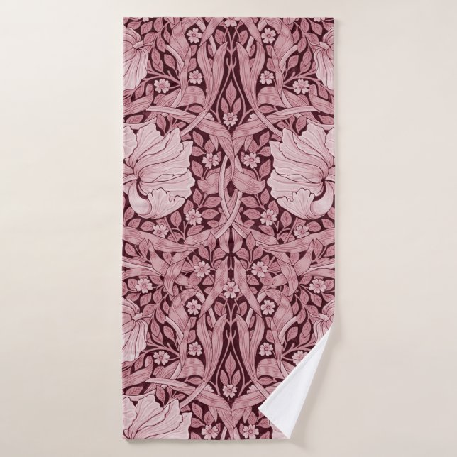 Pimpernel Maroon, William Morris (Serviette de bain)