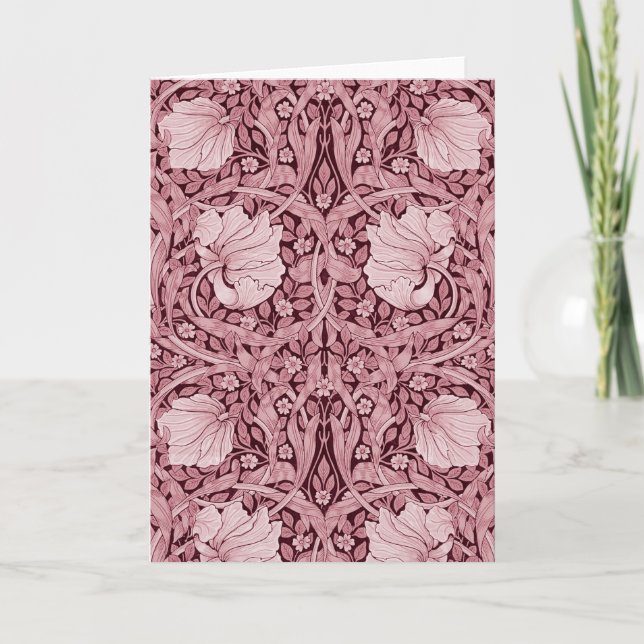 Pimpernel Maroon, William Morris Card (Front)