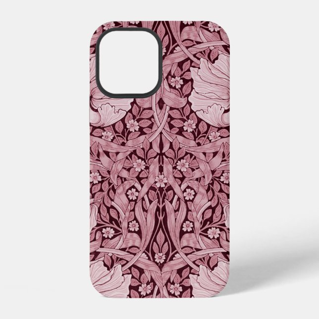 Pimpernel Maroon, William Morris iPhone Case (Back)