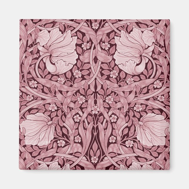 Pimpernel Maroon, William Morris Magnet (Front)
