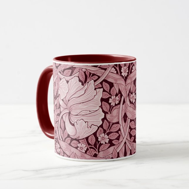 Pimpernel Maroon, William Morris Mug (Front Left)