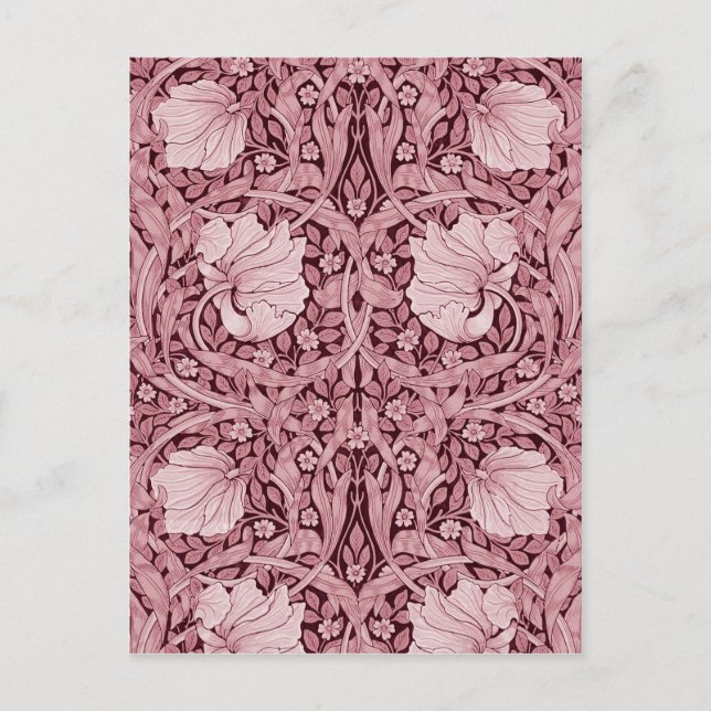 Pimpernel Maroon, William Morris Postcard (Front)