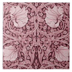 Pimpernel Maroon, William Morris Tile