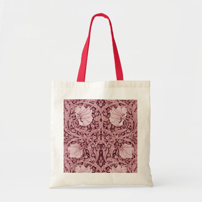 Pimpernel Maroon, William Morris Tote Bag (Front)