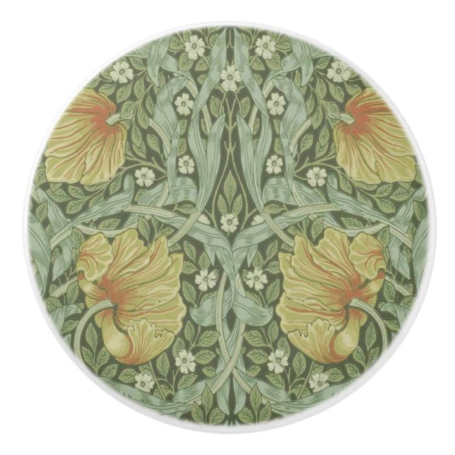 Pimpernel Pattern (by William Morris) Ceramic Knob (Front)