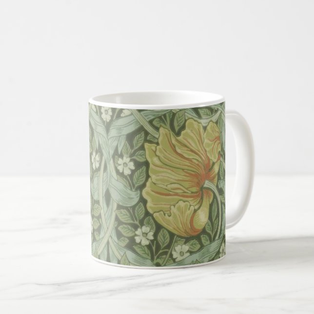Pimpernel Pattern (by William Morris) Coffee Mug (Front Right)