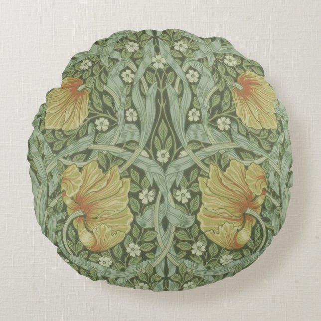 Pimpernel Pattern (by William Morris) Round Pillow (Front)