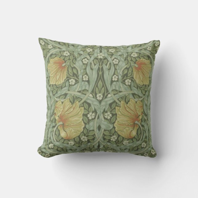 Pimpernel Pattern (by William Morris) Throw Pillow (Front)