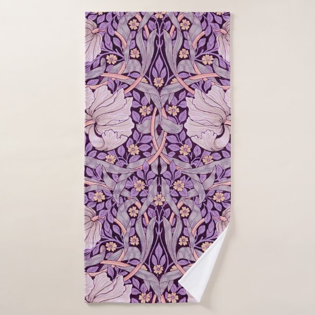 Pimpernel Purple, William Morris Bath Towel (Bath Towel)