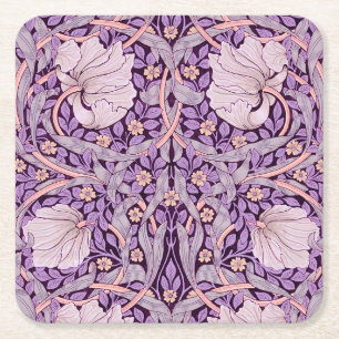 Pimpernel Purple, William Morris Square Paper Coaster