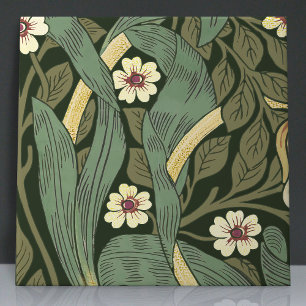 Pimpernel Seamless 9 of 12 Faux Gold & Sage Green Tile