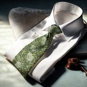 Pimpernel William Morris Dark Green Gold Pattern Tie