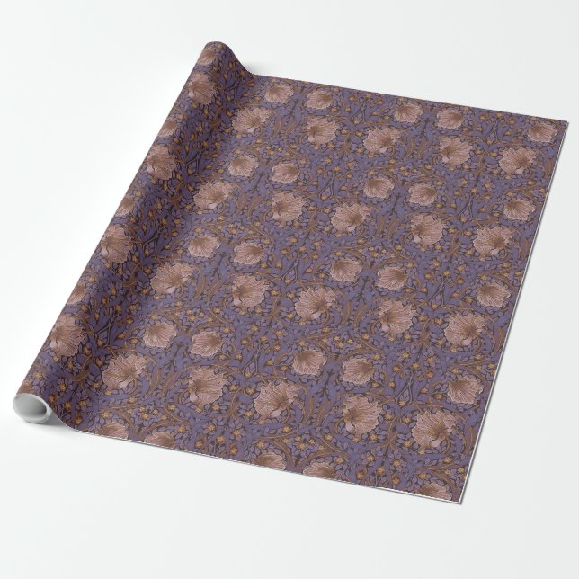 Pimpernel William Morris -Purple Wrapping Paper (Unrolled)