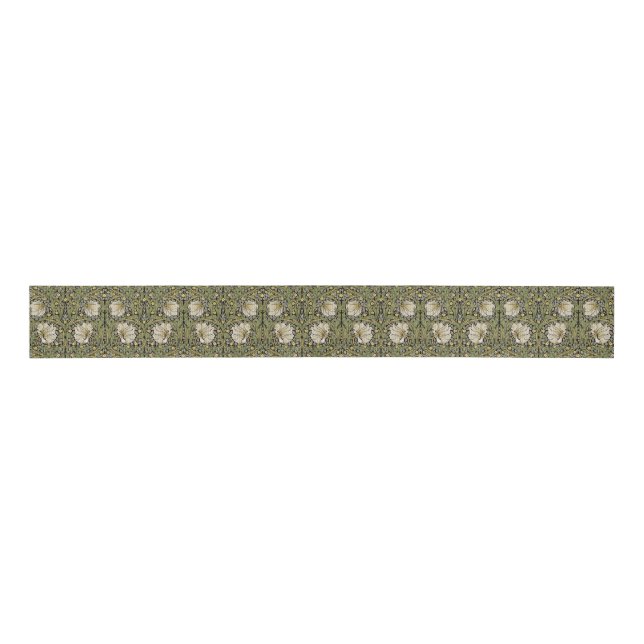 Pimpernel William Morris -SAGE Olive Grosgrain Rib Grosgrain Ribbon (Front)