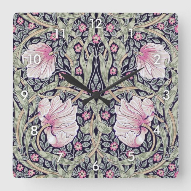 Pimpernel, William Morris Square Wall Clock (Front)