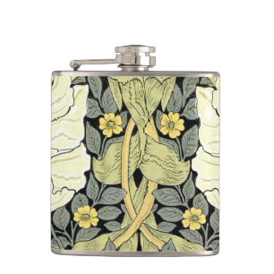Pimpernel Yellow Green Floral Pattern Vintage Wall Hip Flask