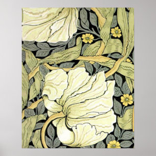Pimpernel Yellow Green Floral Pattern Vintage Wall Poster
