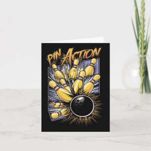 Pin Action Strike And Spare Bowling Alley Sports F Card