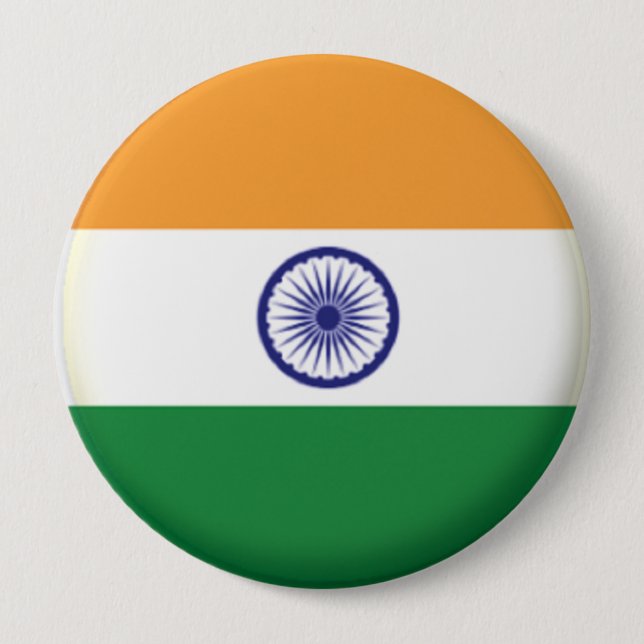 PIN BACK - INDIA ROUND LARGE BADGE (Front)