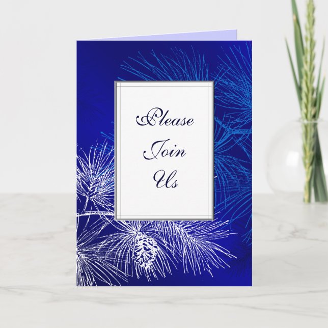 Pin Blanc Bleu Personnalisé Plié Invitation Vacanc (Devant)