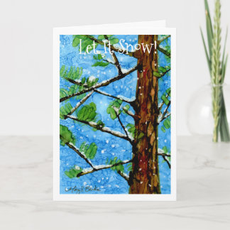 Pin blanc dans la carte de vacances neige