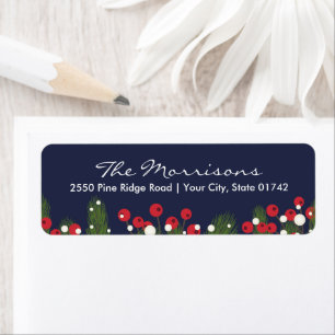 Pin de Noël et Berry Custom Blue Adresse de retour