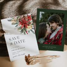 Pin de Noël Floral Enregistrer la date Invitation
