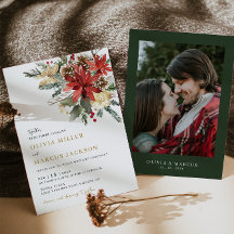 Pin de Noël Floral Hiver Mariage Invitation