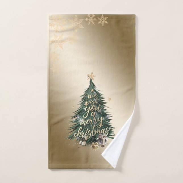 Pin de Noël présente des étoiles Pneus de neige (Serviette à main)