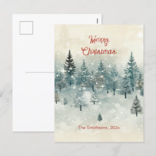 Pin neigeux Vintage Noël Carte postale