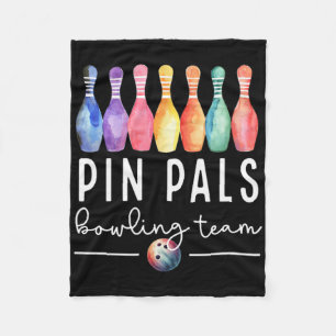 Pin Pals Bowling Ball Funny Womens Matching Bowlin Fleece Blanket