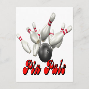 Pin Pals bowling Postcard