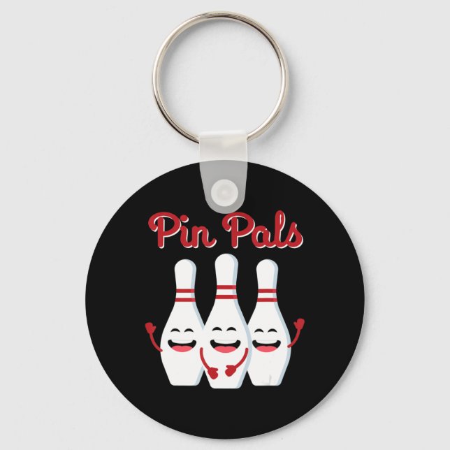 Pin Pals Cute Bowling  For Men Women And Kids Keychain (Front)