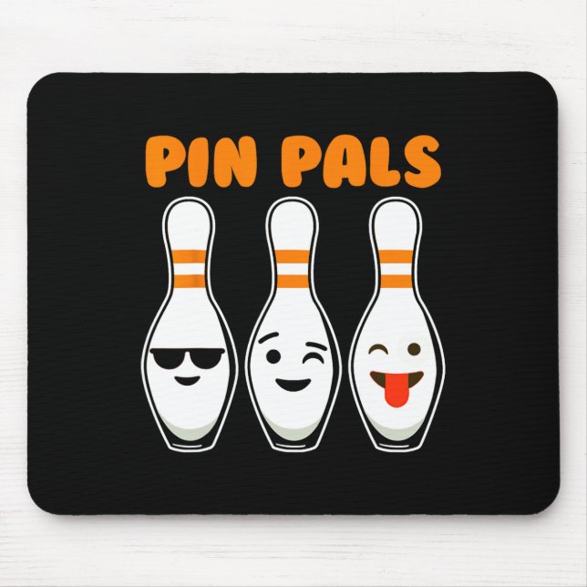 Pin Pals Cute Funny Bowling  Mouse Pad (Front)