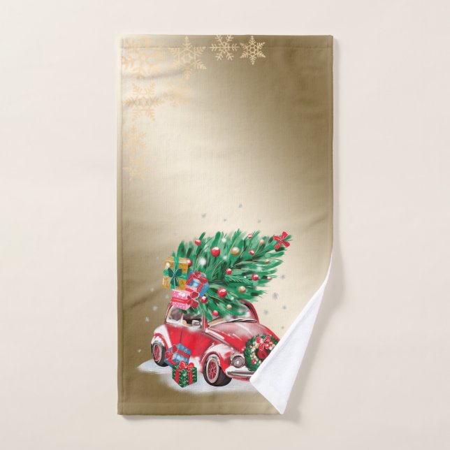 Pin Rouge Présente Noël, Pneus de neige (Serviette à main)