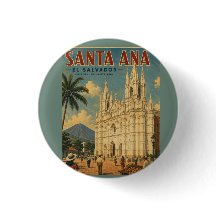 Pin Santa Ana, El Salvador Retro poster