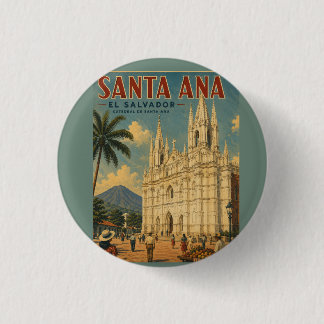 Pin Santa Ana, El Salvador Retro poster