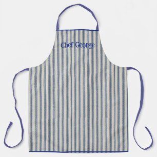 Pin Stripe Apron Name French Style
