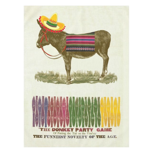 Pin the tail on the Donkey Tablecloth (Front)