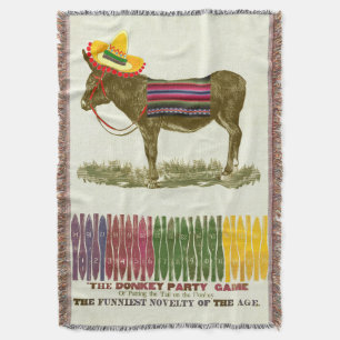 Pin the tail on the Donkey Throw Blanket
