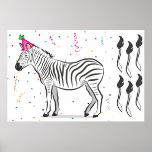 Pin the Tail on the Zebra Poster