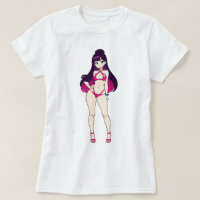 Pin-Up Anime Girl in Pink Cut-Out Bikini