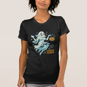 Pin-Up Ghost Girl – Spooky Cute Halloween T-Shirt