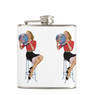 Pin Up Girl #12 @ GarysRetroGarage Hip Flask