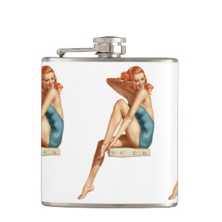 Pin Up Girl #2 @ GarysRetroGarage Hip Flask