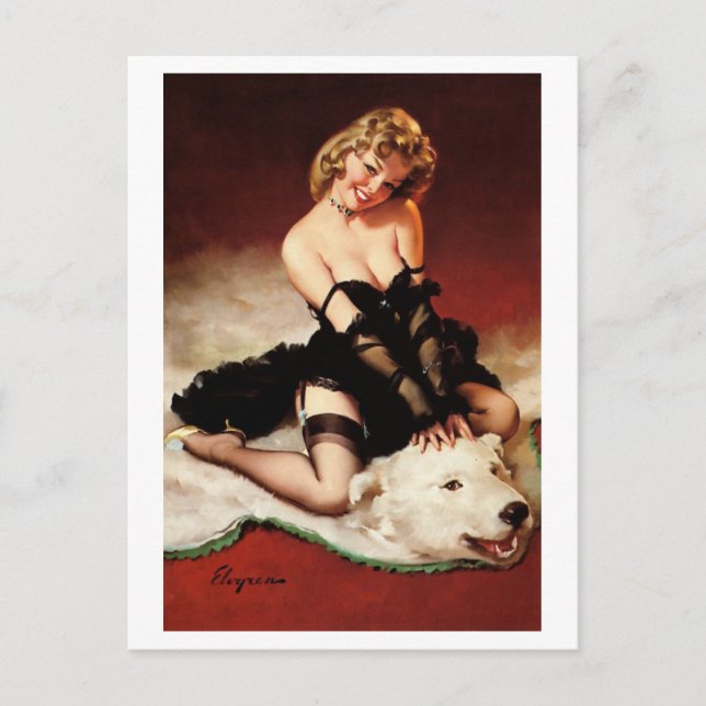 Pin Up Girl Art Postcard (Front)