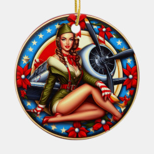 Pin-up Girl Christmas Ornament