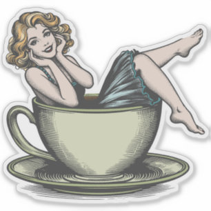 Pin-up Girl Coffee Addict