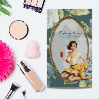 Pin Up Girl Cosmetologist Hair makeup artist Business Card
