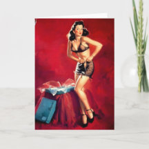 Pin-Up Girl Dressing Greeting Card